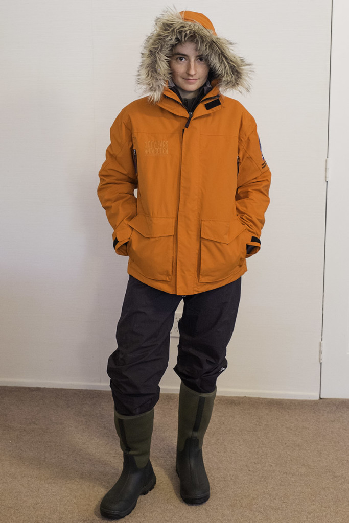 Edin in Antarctica mode. 3 layers, boots and gloves as needed for a wet landing from a Zodiac.