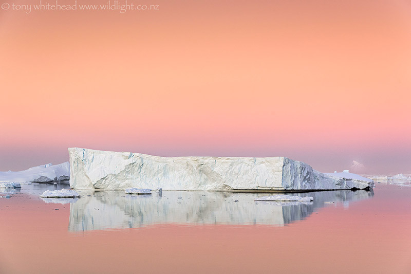 Antarctic Sunset and Moonrise