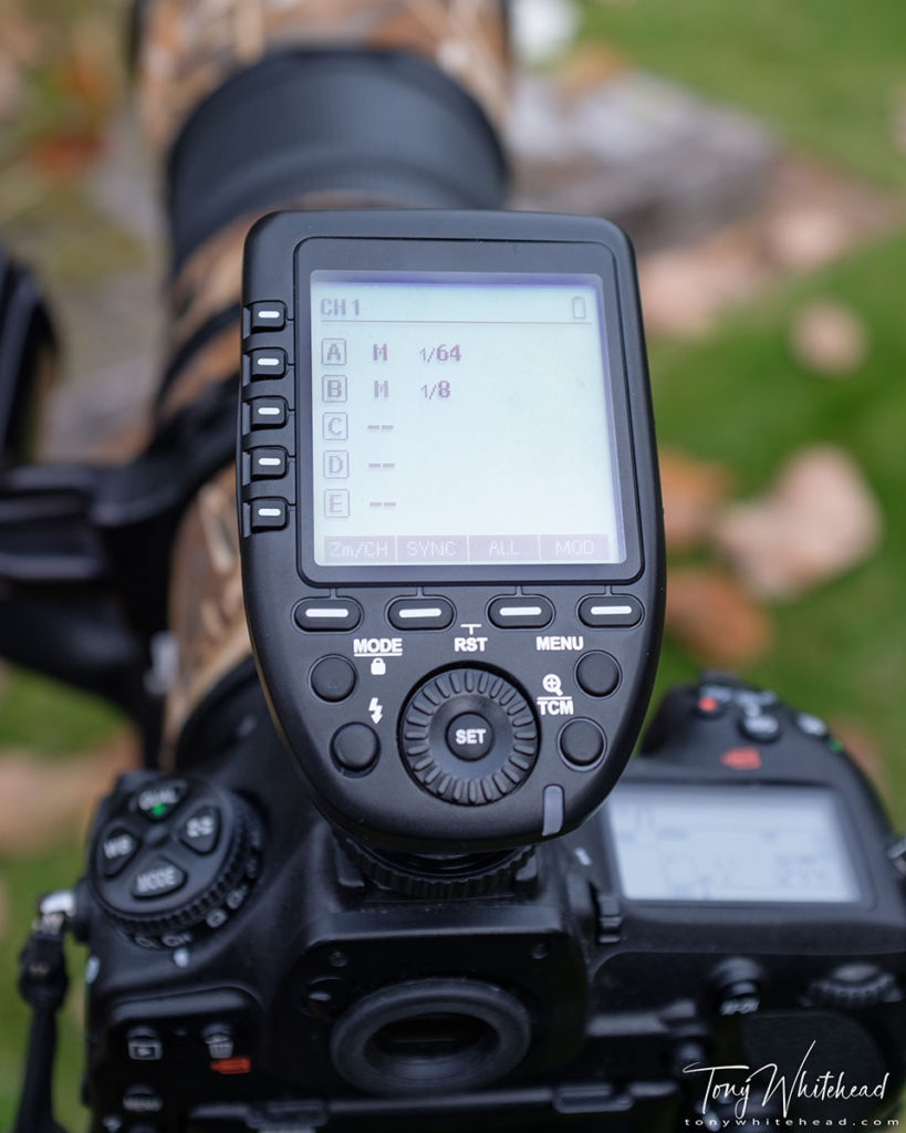 Photo showing Godox X Pro N wireless flash trigger.