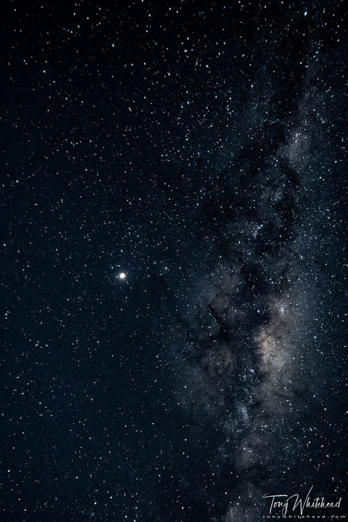 Photo of the eclipsed Full Moon and Milky Way