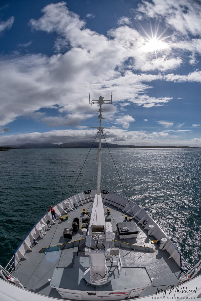 Photo from the Spirit of Enderby heading into Port Ross, Auckland Island.