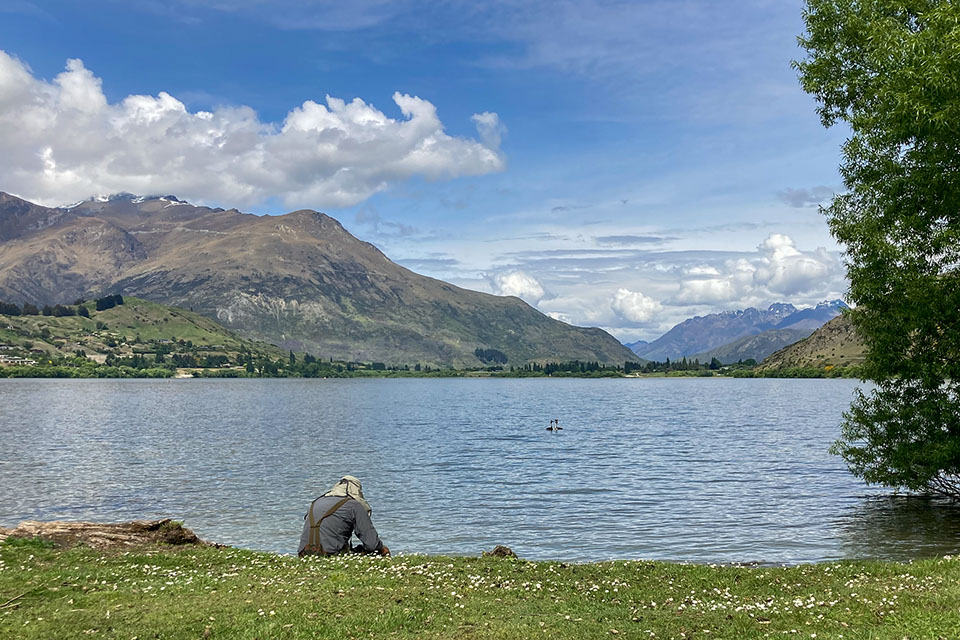 In my happy place. Gumboots, waterproof leggings and amongst bird poop on a lake edge!