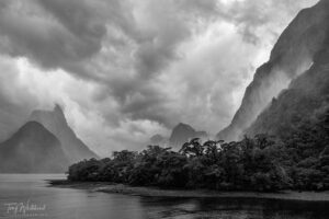 Milford Sound/Piopiotahi Black and White